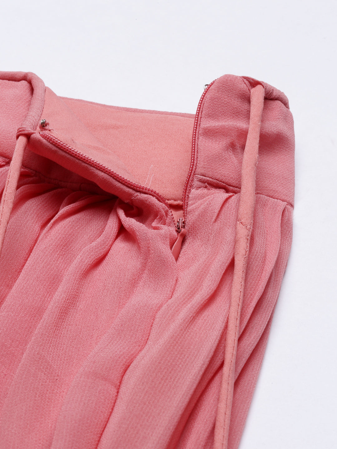 Neerus Tomato Color Georgette Fabric Ghagra Set