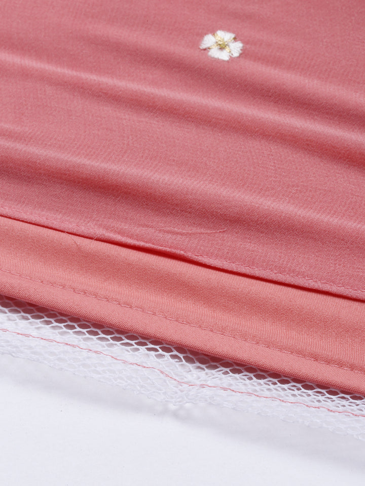 Neerus Tomato Color Georgette Fabric Ghagra Set