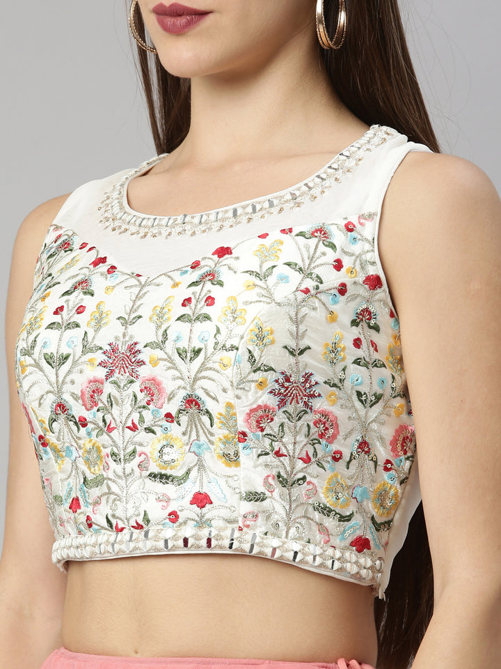 Neerus Tomato Color Georgette Fabric Ghagra Set