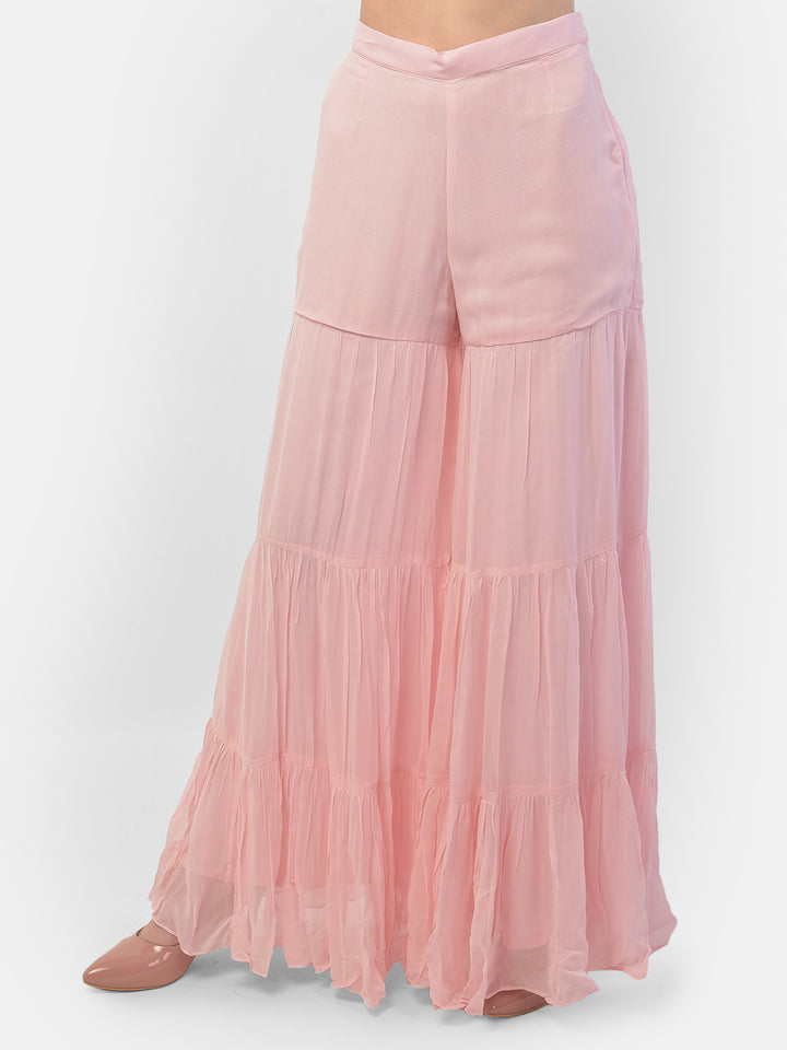 Neerus Pink Color Georgette Fabric Suit-Short Anarkali