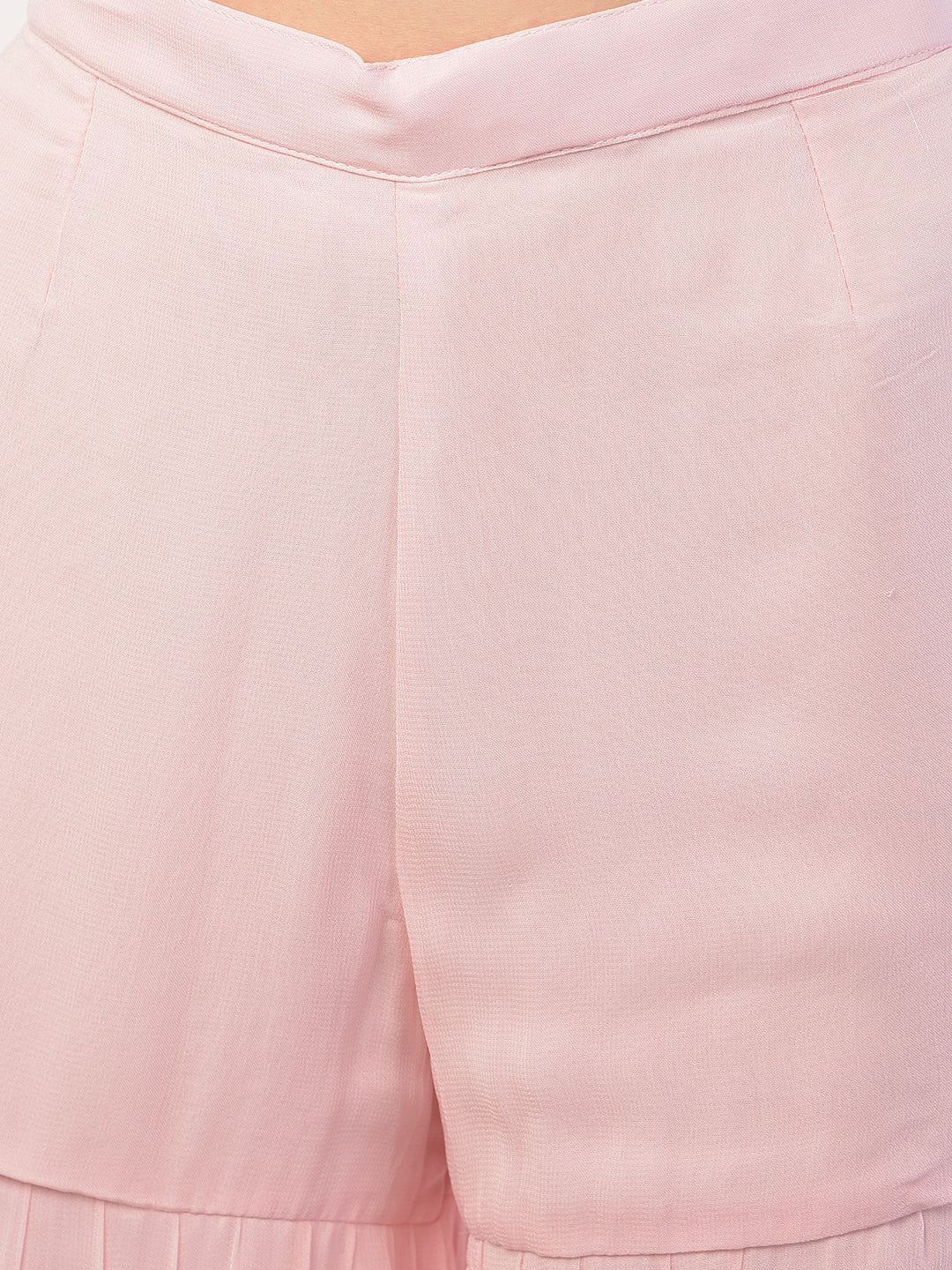 Neeru'S Pink Color, Georgette Fabric Suit-Short Anarkali