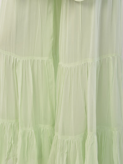 Neeru's Pista Green Color Georgette Fabric Suit-Short Anarkali