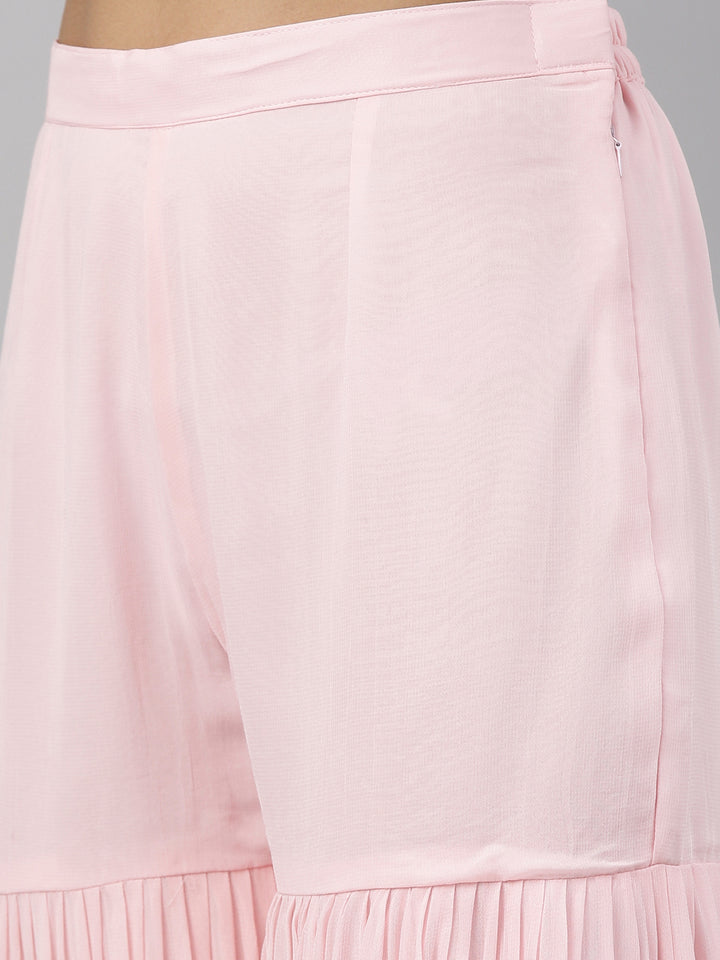 Neerus Pink georgette anarkali suit set - detail view 6