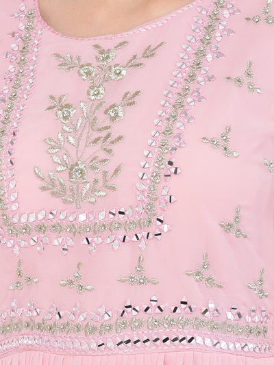 Neeru's pink color georgette fabric salwar kameez