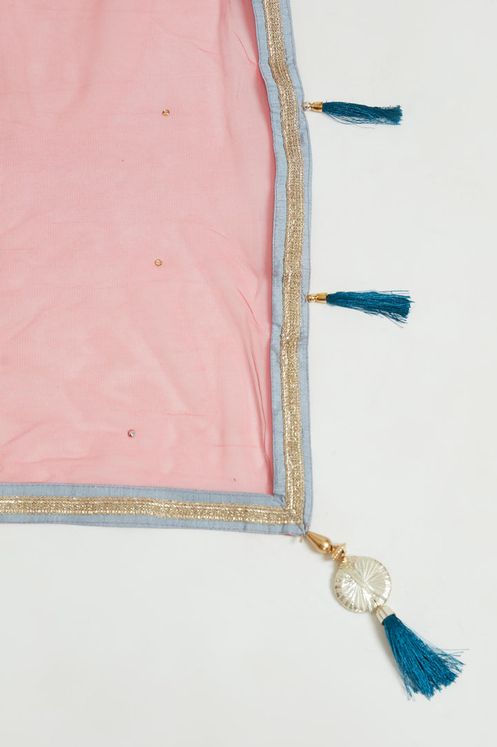 Neerus Grey georgette anarkali suit set - detail view 3