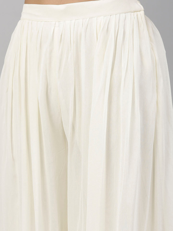 Neerus Beige georgette embroidered co-ord set - detail view 7