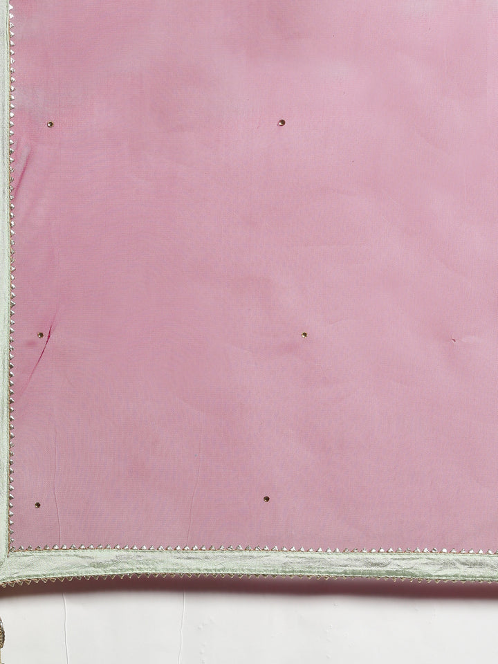 Neerus Pista Color Georgette Fabric Suit-Anarkali