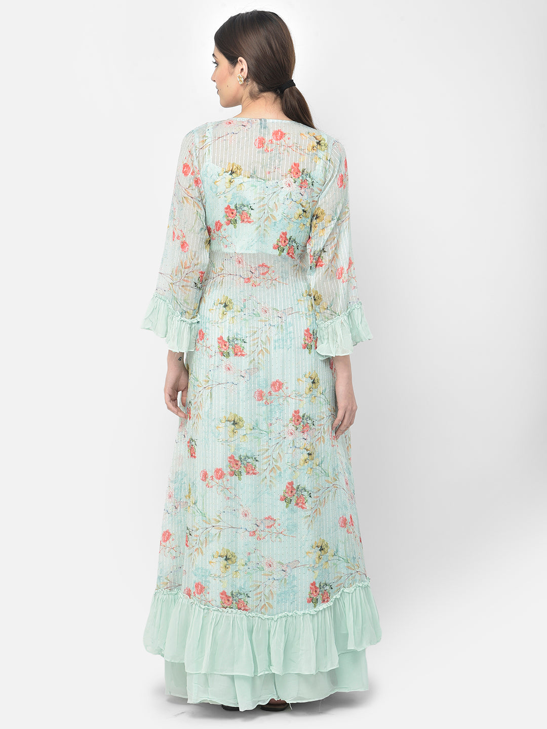 Neerus Pista Color Georgette Fabric Suit Set