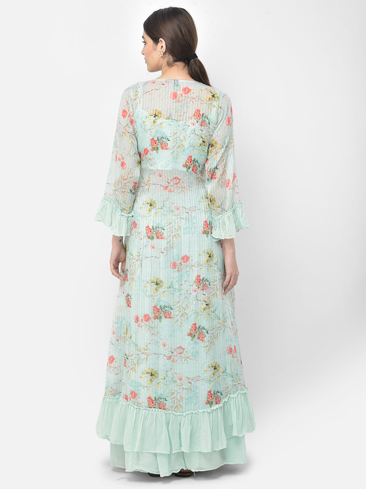 Neerus Pista Color Georgette Fabric Suit Set