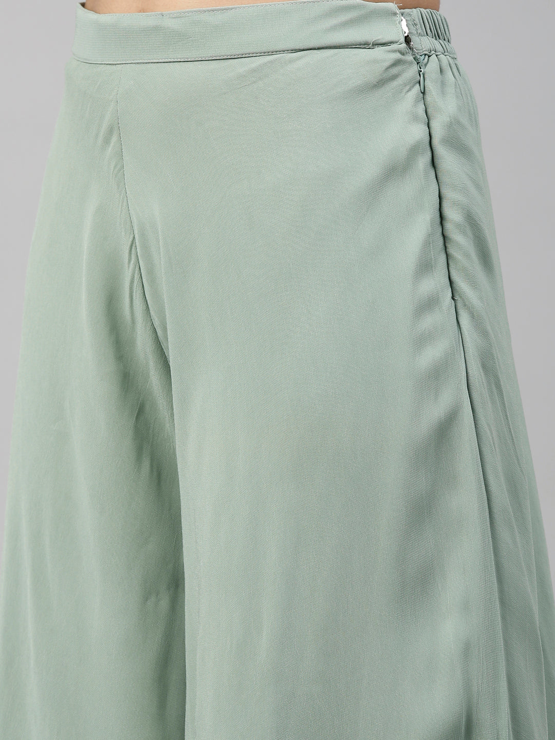 Neeru's Pista Green Color Georgette Fabric Suit-Plazzo