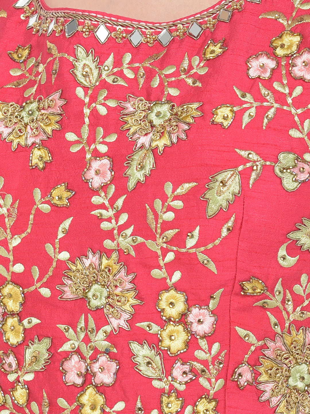 Neerus Pista Green Color Georgette Fabric Salwar Kameez