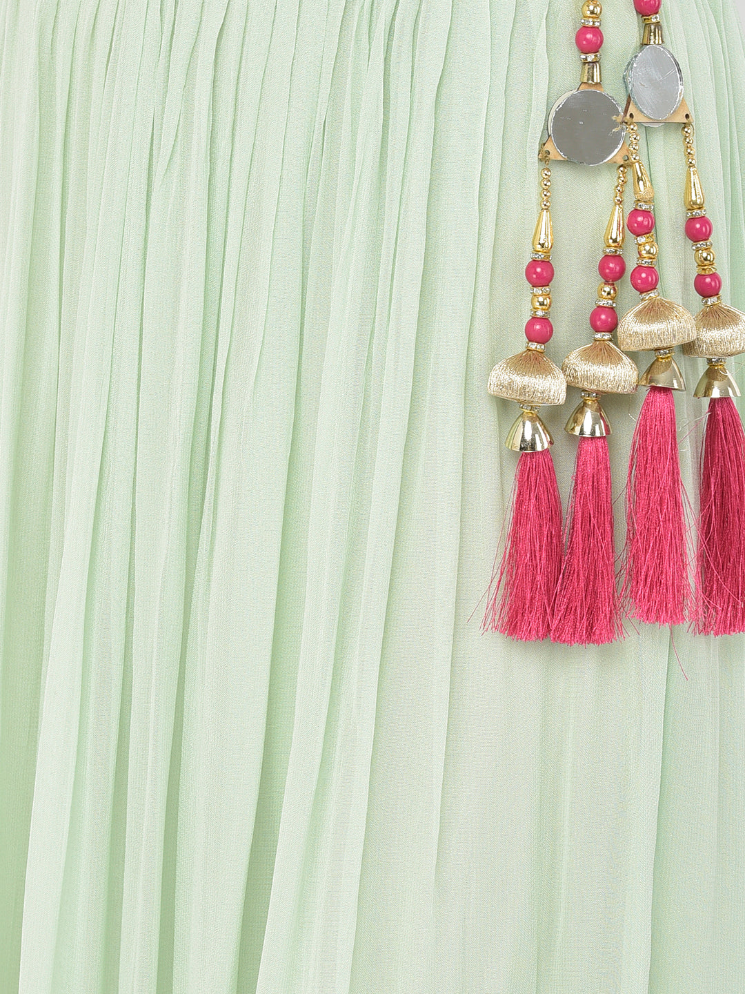 Neerus Pista Green Color Georgette Fabric Salwar Kameez