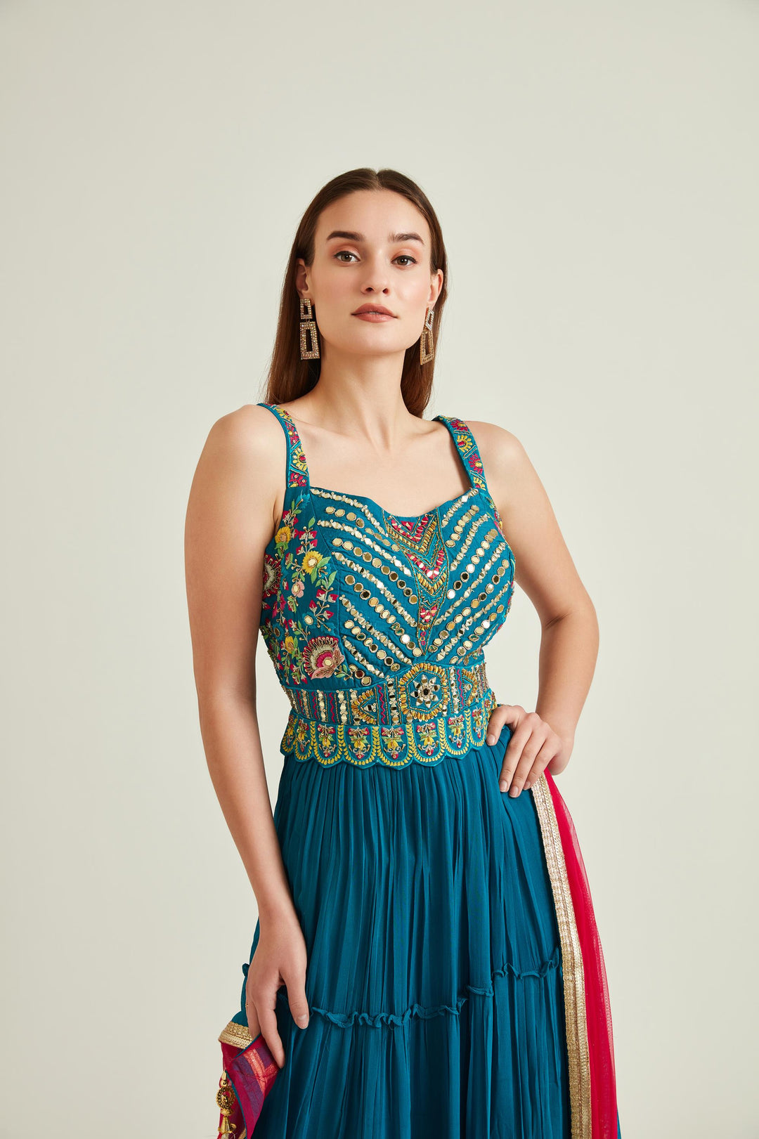 Neerus Rama Colour Georgette Fabric Suit