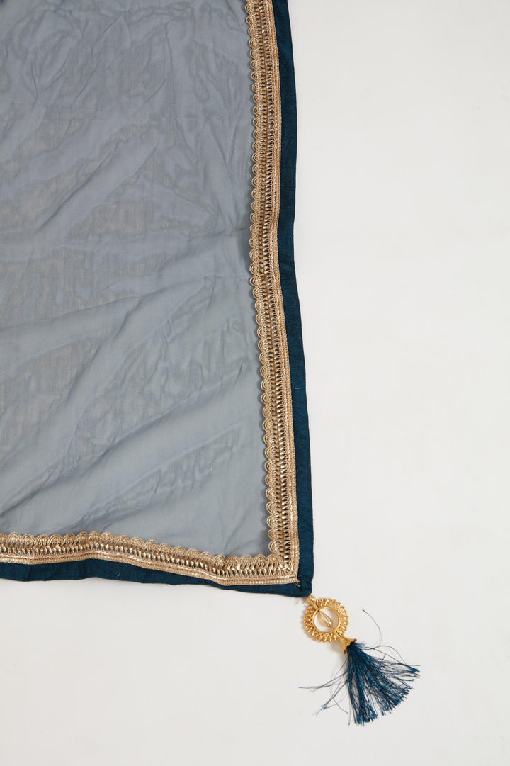 Neerus Peacock Color Georgette Fabric Anarkali Suit