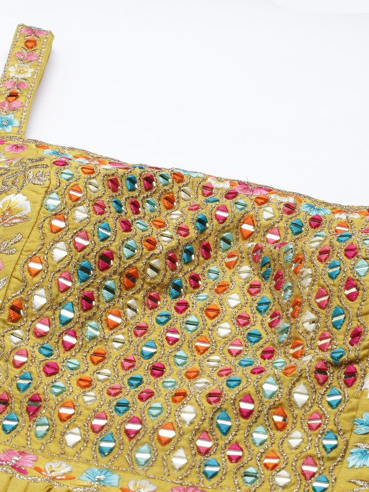 Neerus Mustard Color Poly Georgette Fabric Anarkali Sets With Dupatta