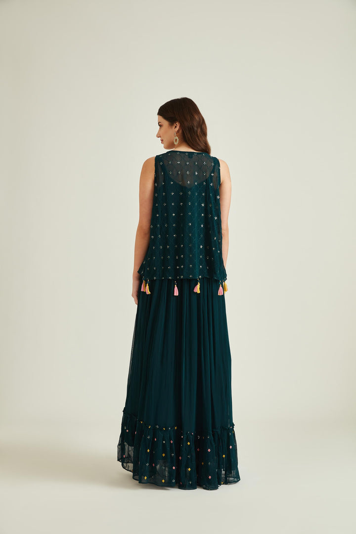 Neerus B Green Colour Georgette Fabric Suit