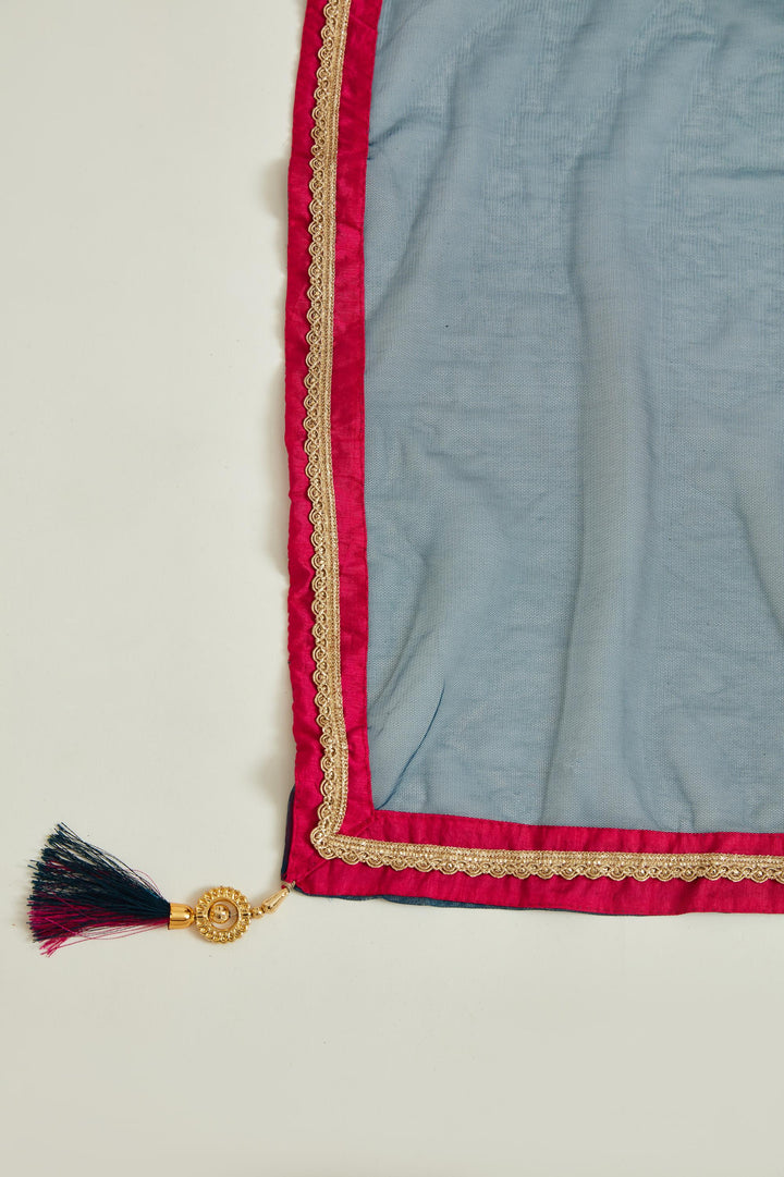 Neerus Blue Georgette Mirror Work Gown - detail view 2