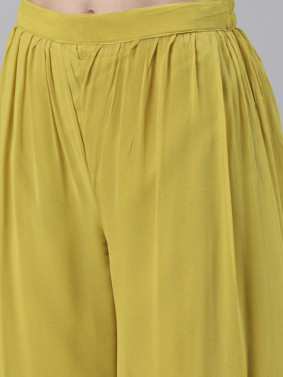 Neerus Green georgette mirror work kurta set - detail view 2
