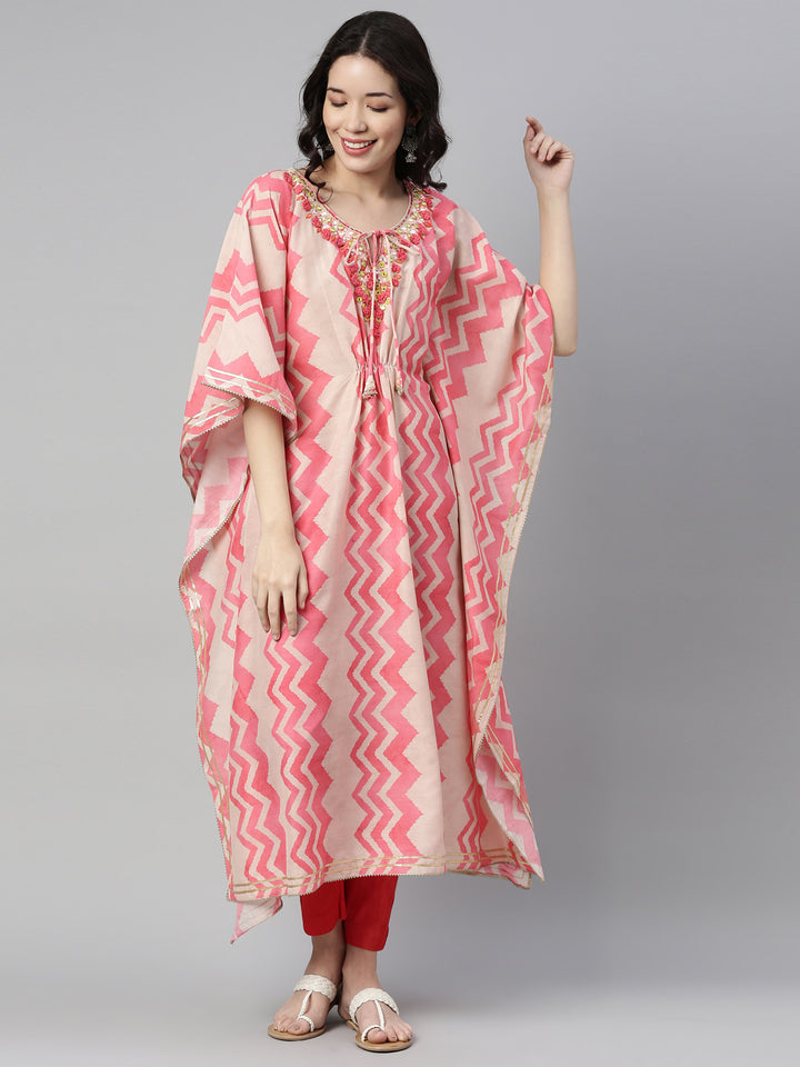 Neerus Pink Color Model Fabric Kurta