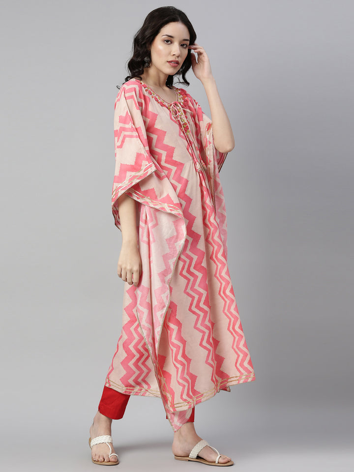 Neerus Pink Color Model Fabric Kurta