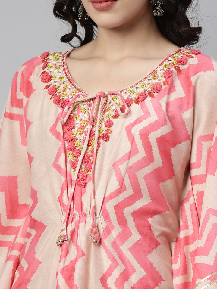 Neerus Pink Color Model Fabric Kurta