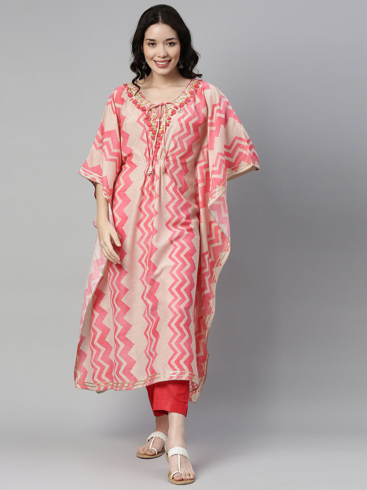 Neerus Pink Color Model Fabric Kurta