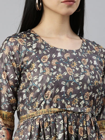 Neeru'S GREY Color SILK Fabric Kurta