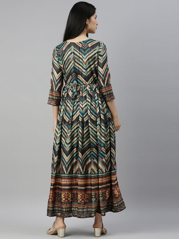 Neerus Multi silk printed kurti - detail view 1