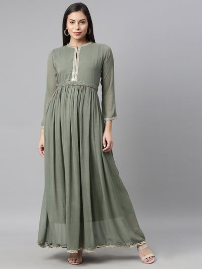 Neeru'S PISTA Color GEORGETTE Fabric Kurta