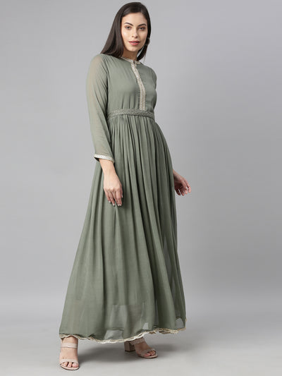 Neeru'S PISTA Color GEORGETTE Fabric Kurta