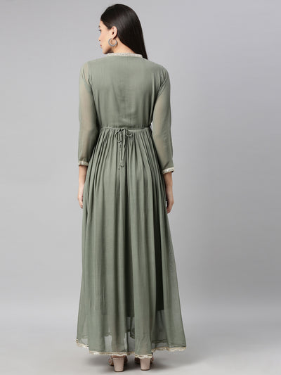 Neeru'S PISTA Color GEORGETTE Fabric Kurta