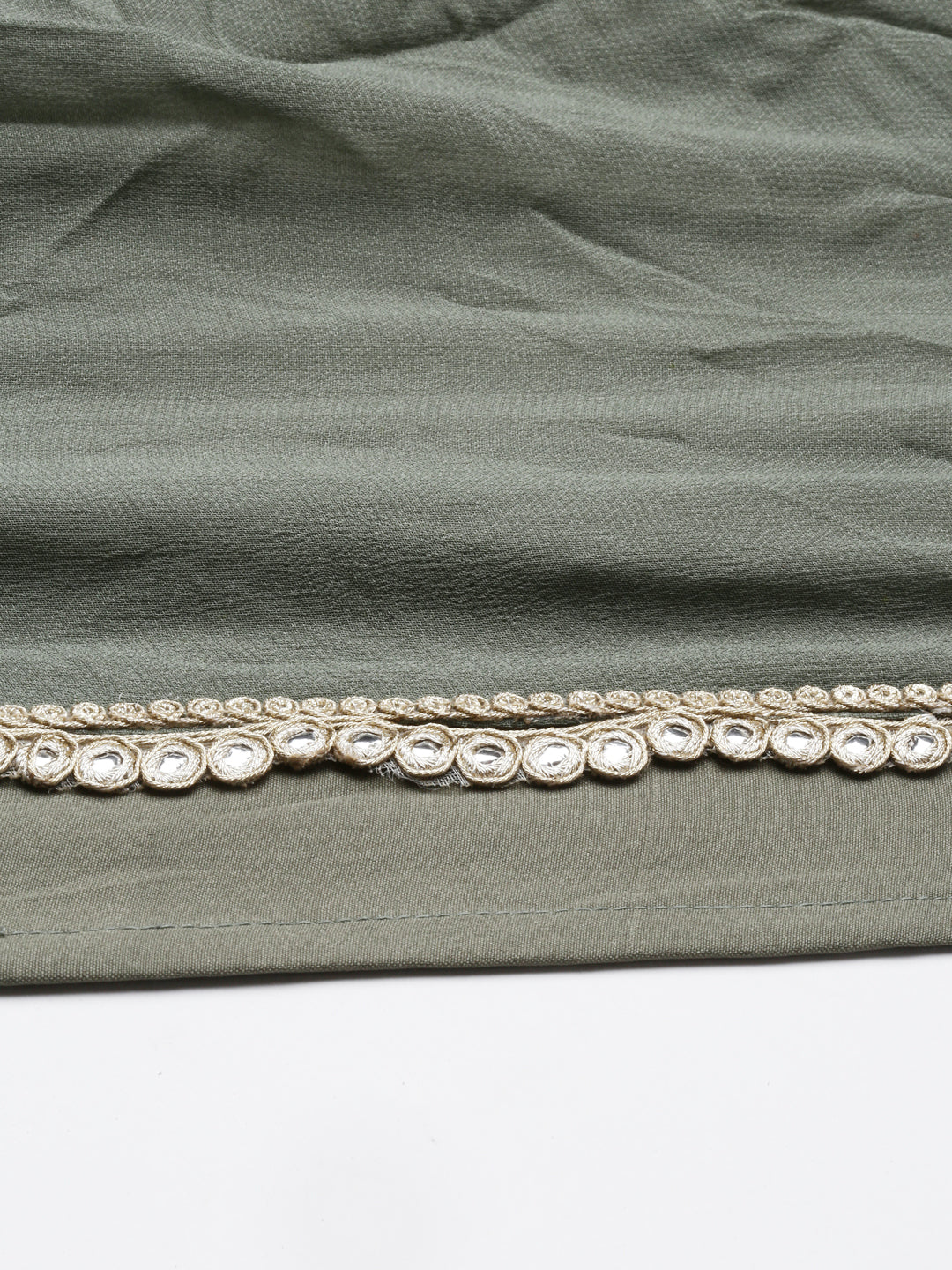 Neerus Green Georgette Solid Maxi Kurti - detail view 4