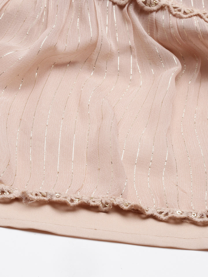 Neerus Onion Color Georgette Fabric Suit Set