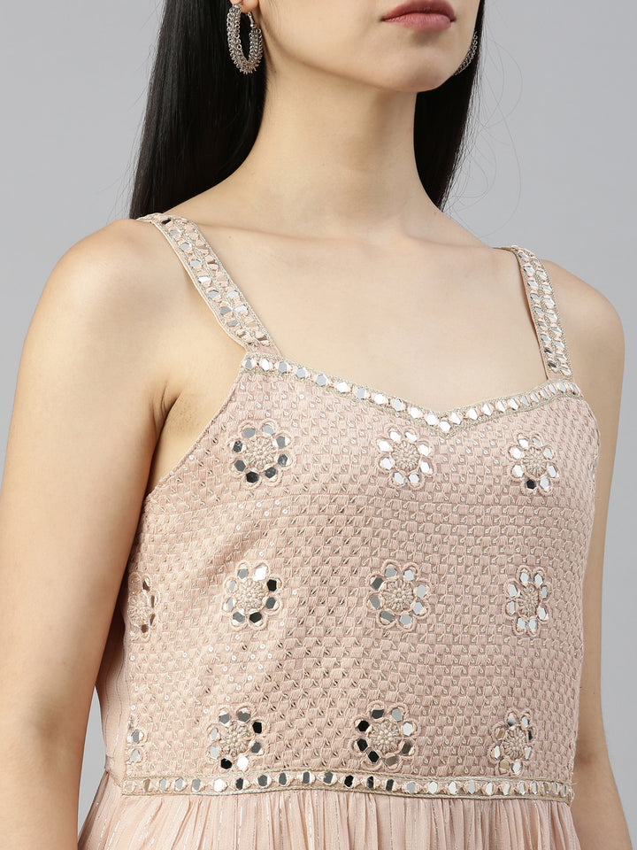 Neerus Onion Color Georgette Fabric Suit Set