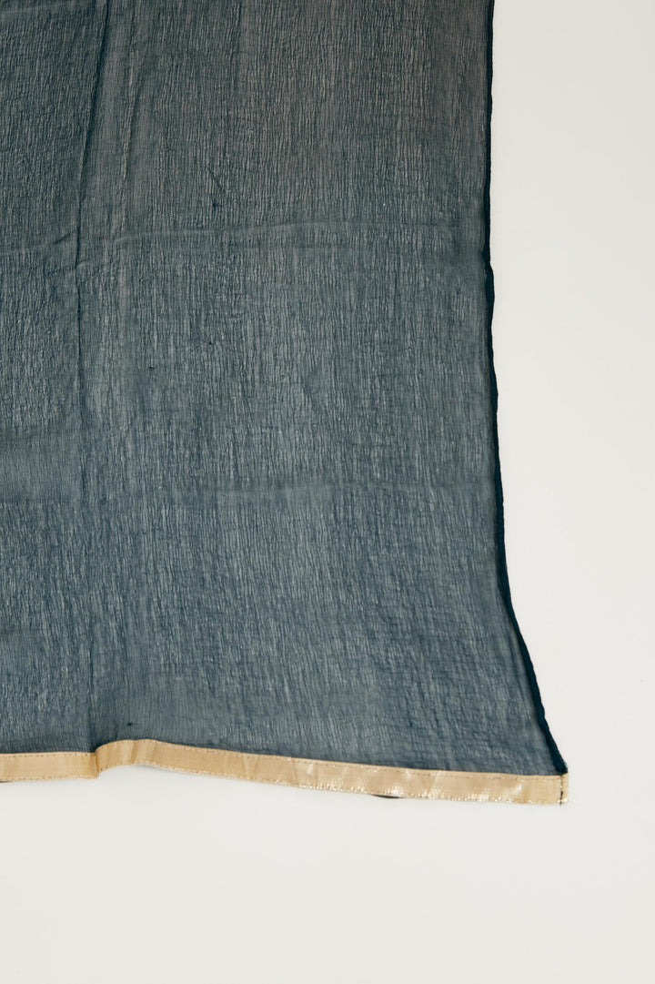 Neerus Blue georgette embroidered suit set - detail view 4