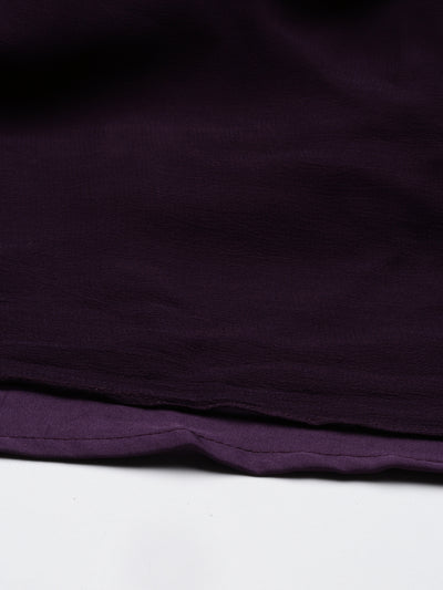 Neeru's Purple Color Georgette Fabric Kurta