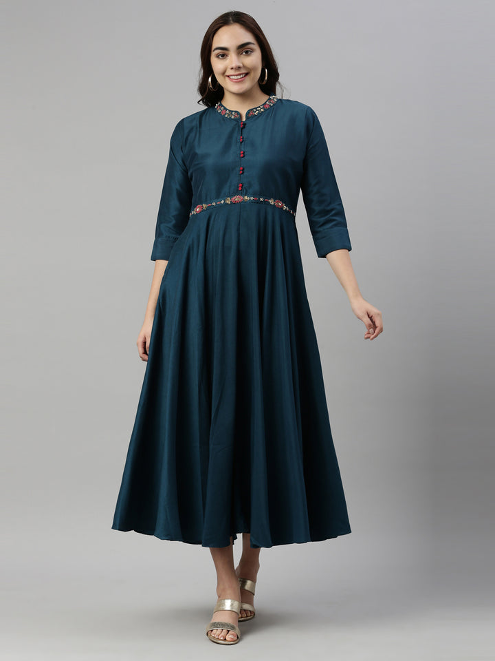 Neerus B Green Color Silk Fabric Kurta