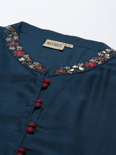 Neeru's B Green Color Silk Fabric Kurta