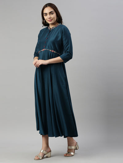 Neeru's B Green Color Silk Fabric Kurta