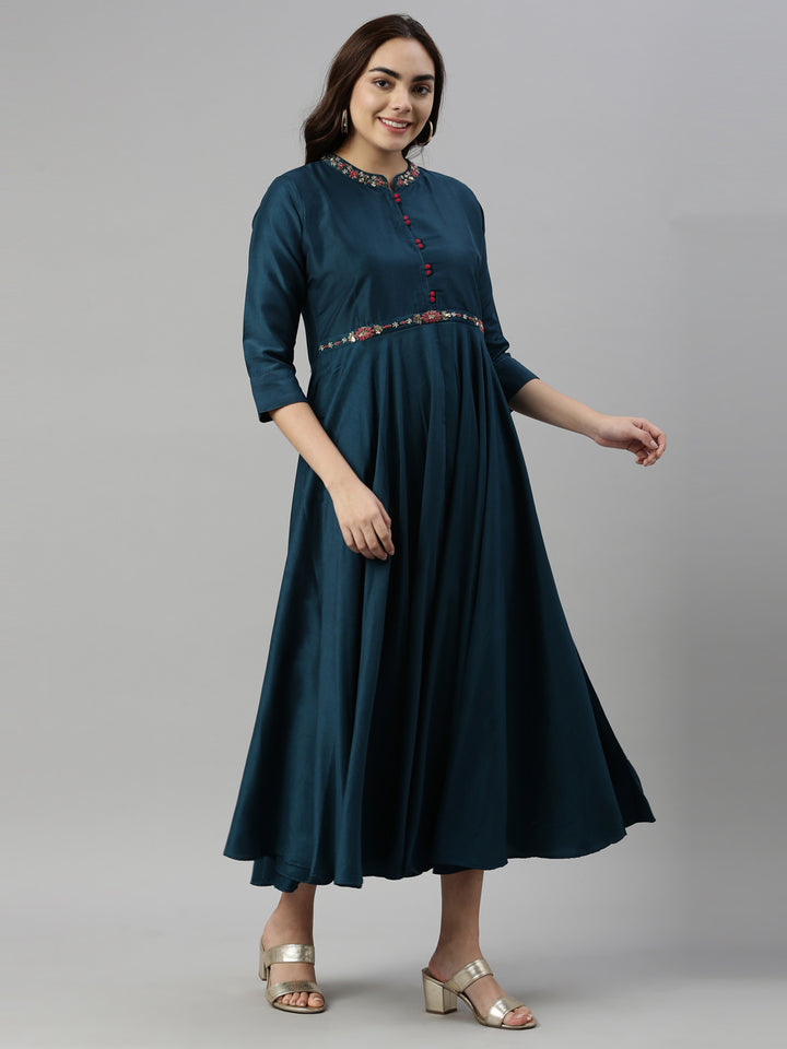 Neerus B Green Color Silk Fabric Kurta