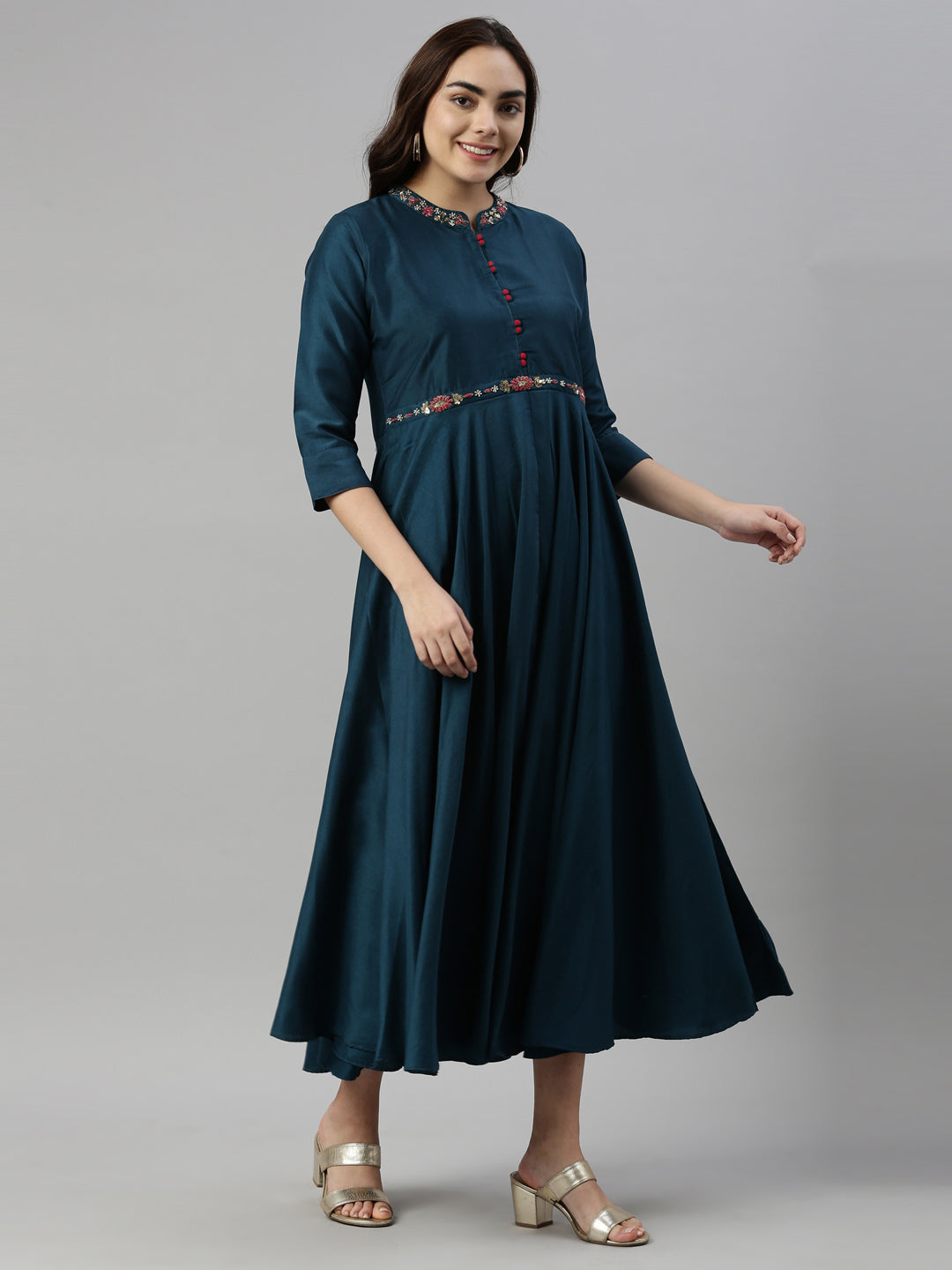Neeru's B Green Color Silk Fabric Kurta