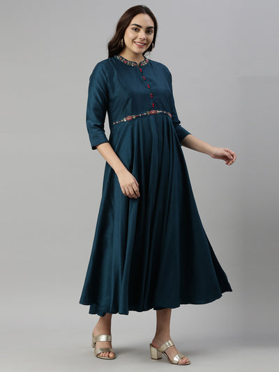 Neeru's B Green Color Silk Fabric Kurta