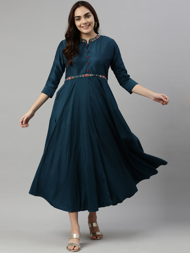 Neerus B Green Color Silk Fabric Kurta