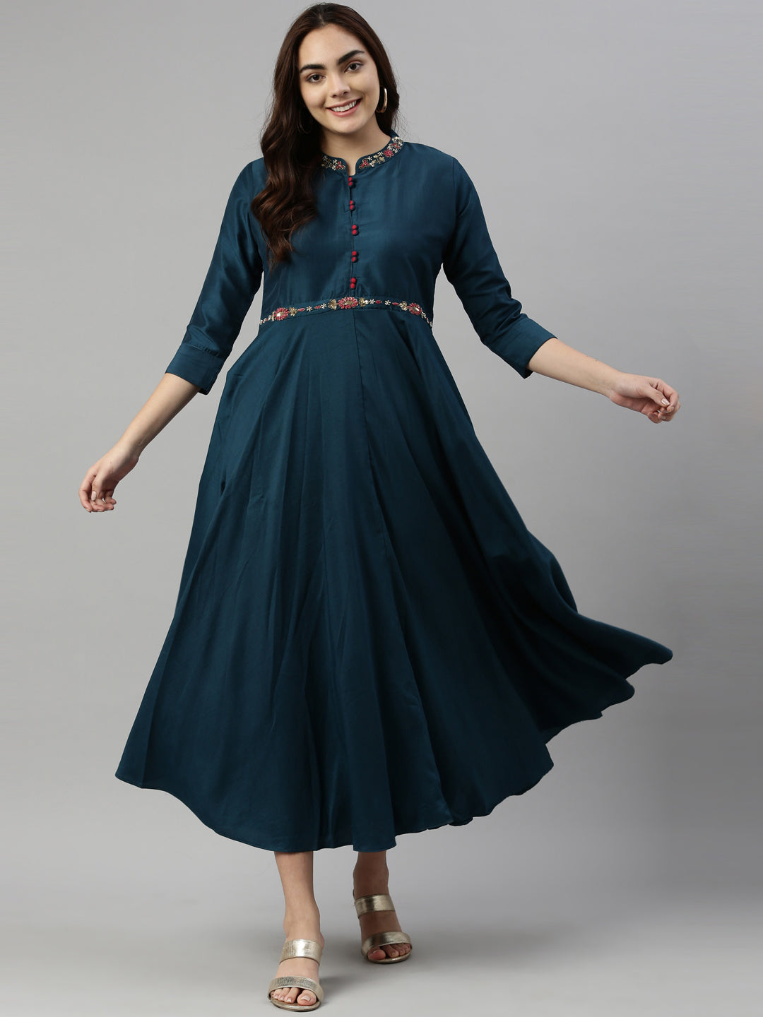 Neeru's B Green Color Silk Fabric Kurta