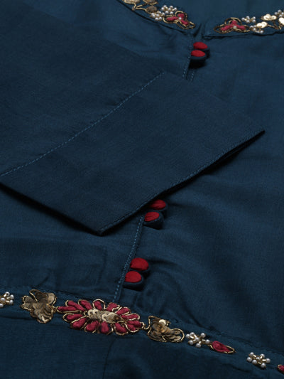 Neeru's B Green Color Silk Fabric Kurta