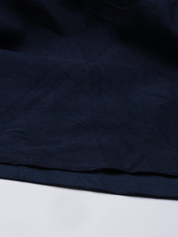 Neerus Navy Blue Color Silk Fabric Kurta