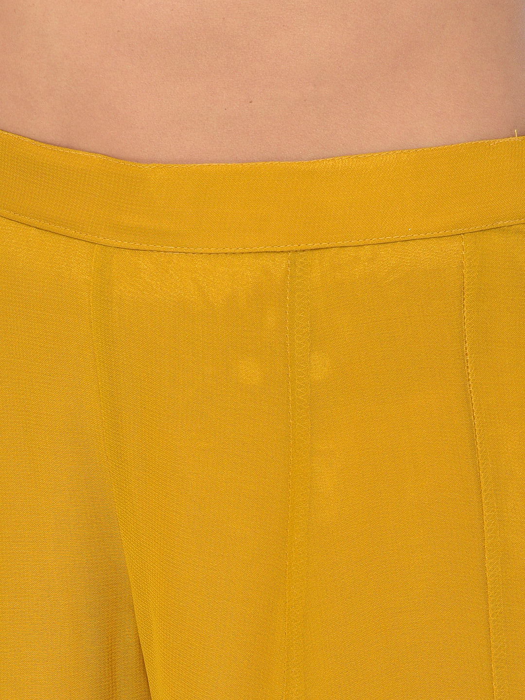 Neerus Yellow georgette embellished kurta set - detail view 5