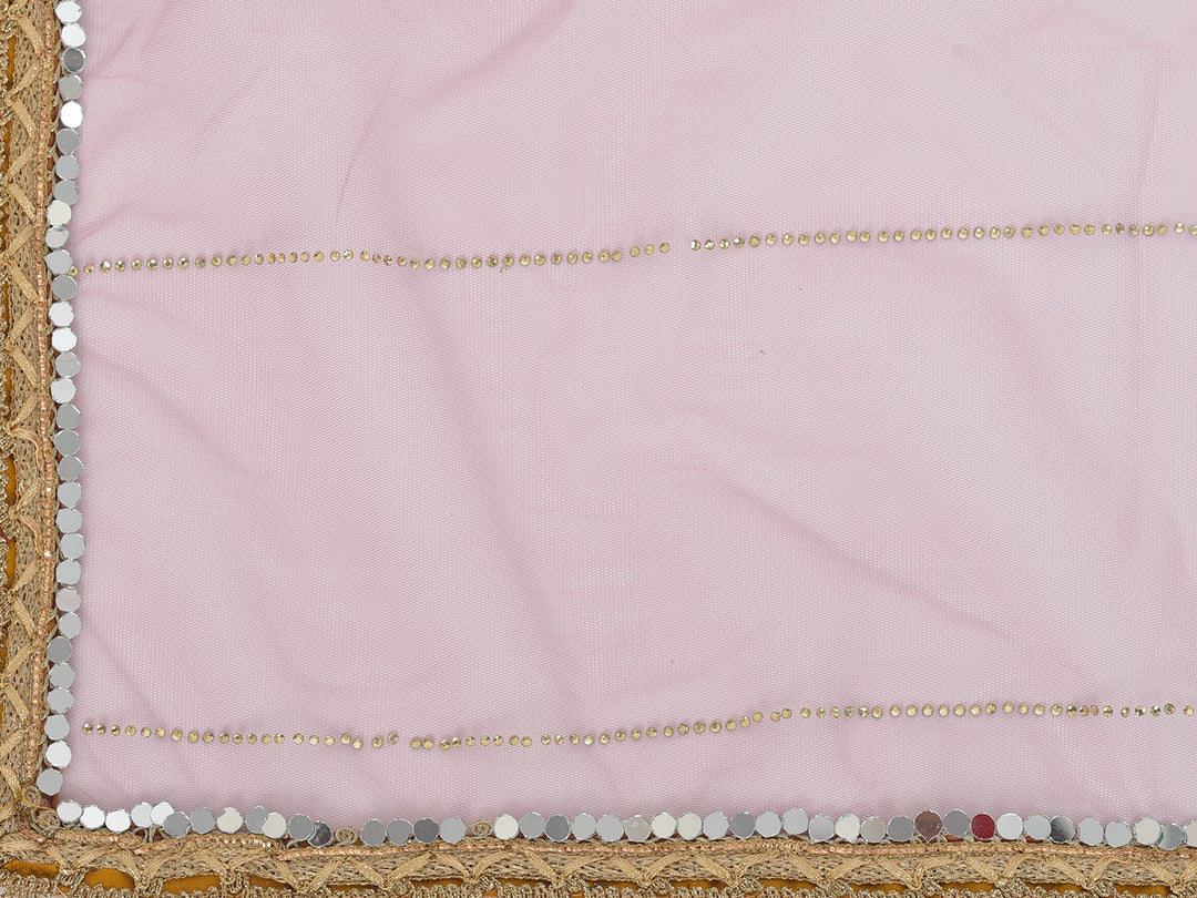 Neerus Maroon georgette embellished kurta set - detail view 4