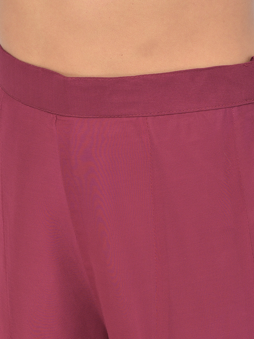 Neerus Maroon georgette embellished kurta set - detail view 14