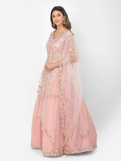 Neeru's Pink Color Georgette Fabric Salwar Kameez